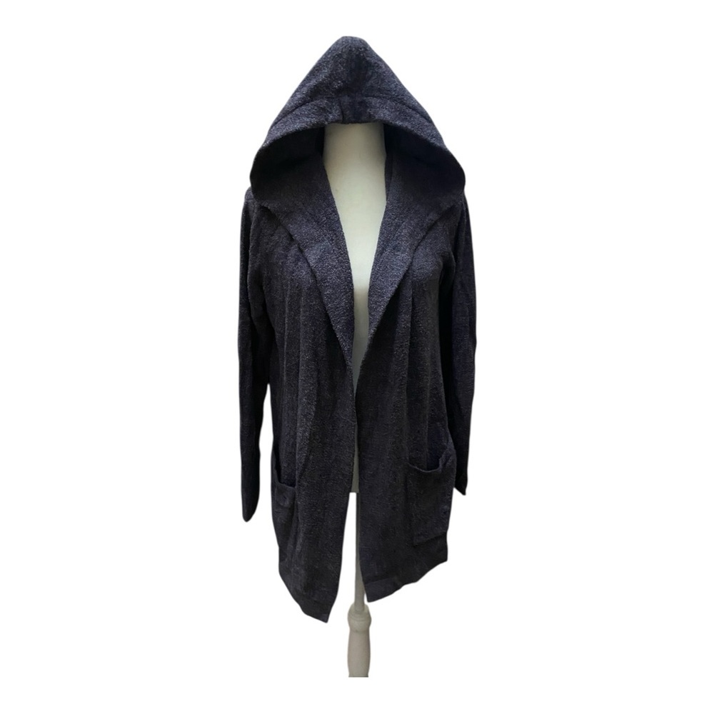 Barefoot Dreams Cozychic Lite Hooded Grey Cardigan Size Medium Loungewear Comfy